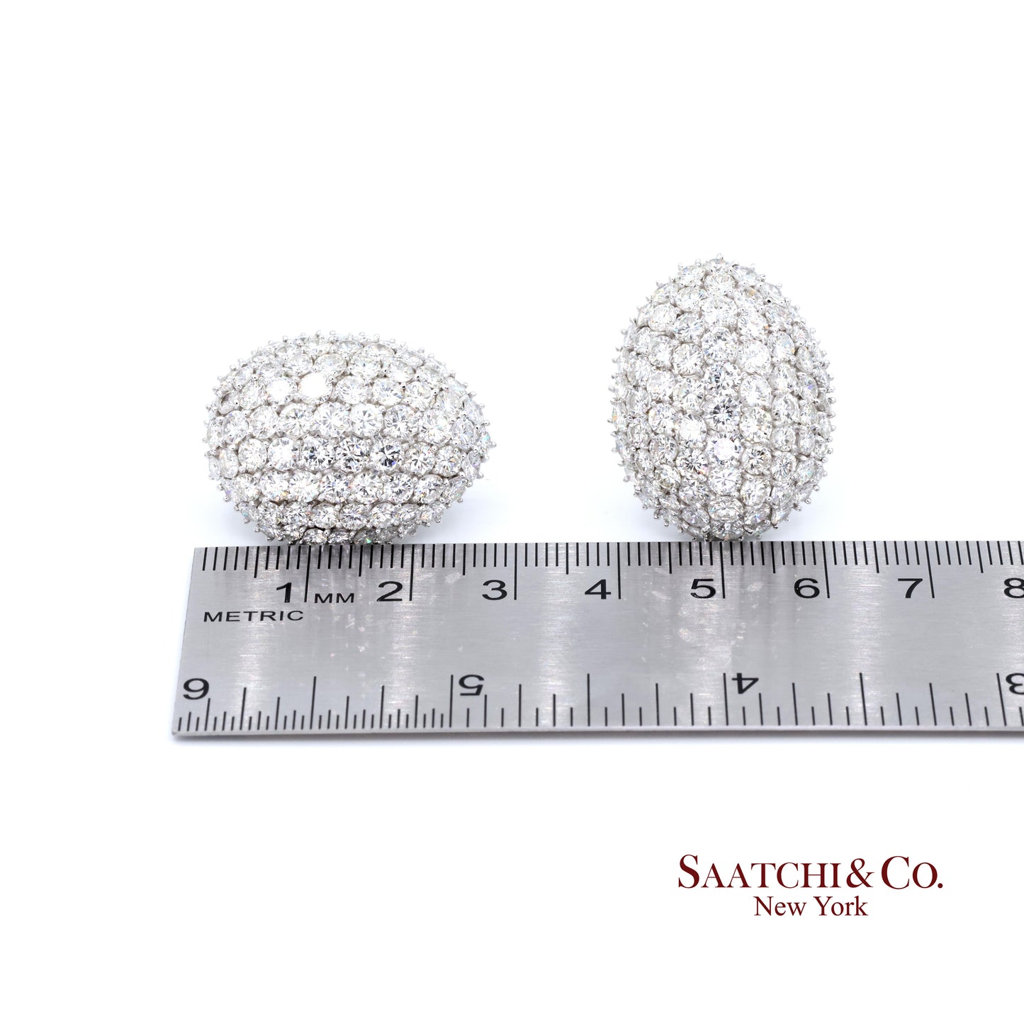 Platinum Diamond Earrings Womens Omega Back Luxe Old Money Glam