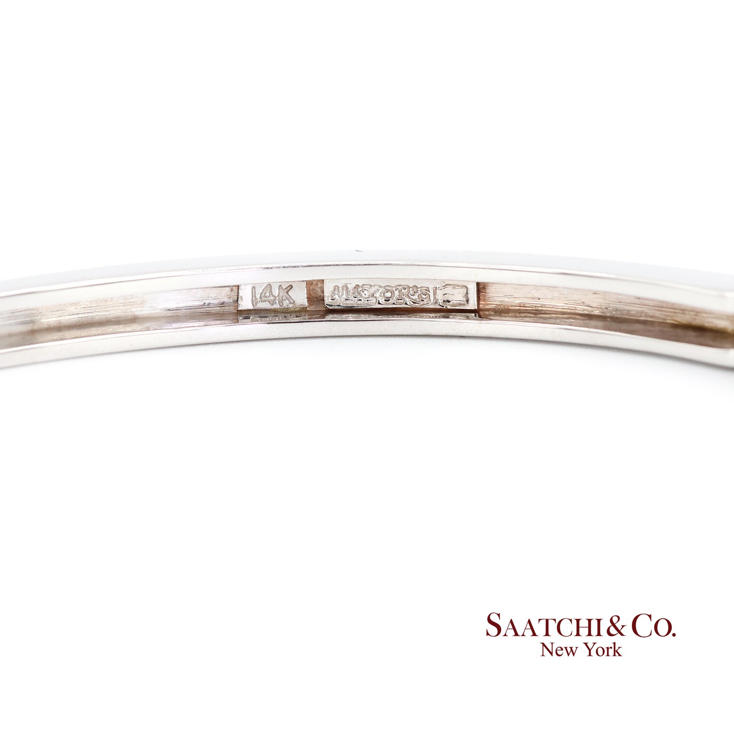 14k white gold Natural sapphire Natural Diamond Bracelet Bangle