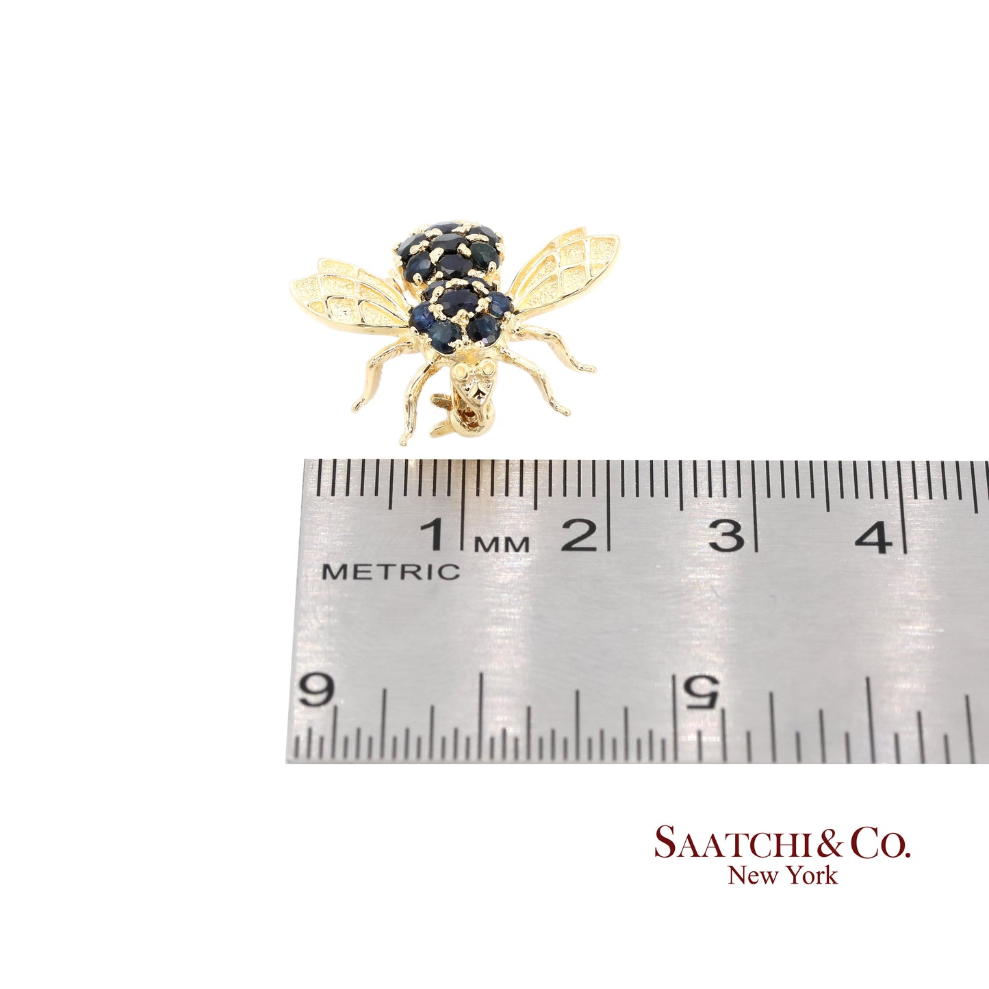 14k (585) Yellow Gold Natural Diamond Bee Shape Brooch/Pin