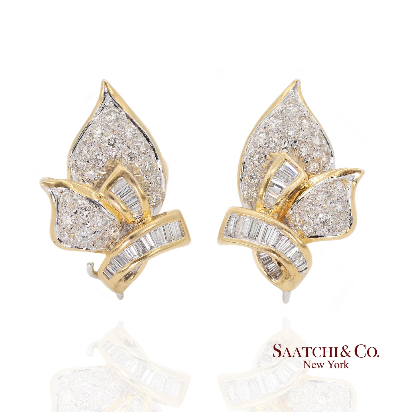 18k Yellow Gold Natural Diamond Fancy Earring