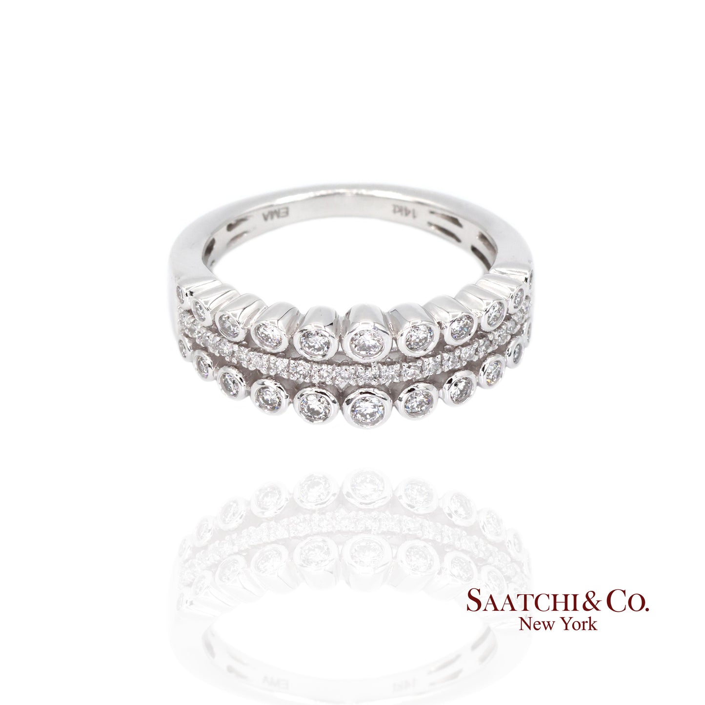 14k (585) White Gold Natural Diamond Ring