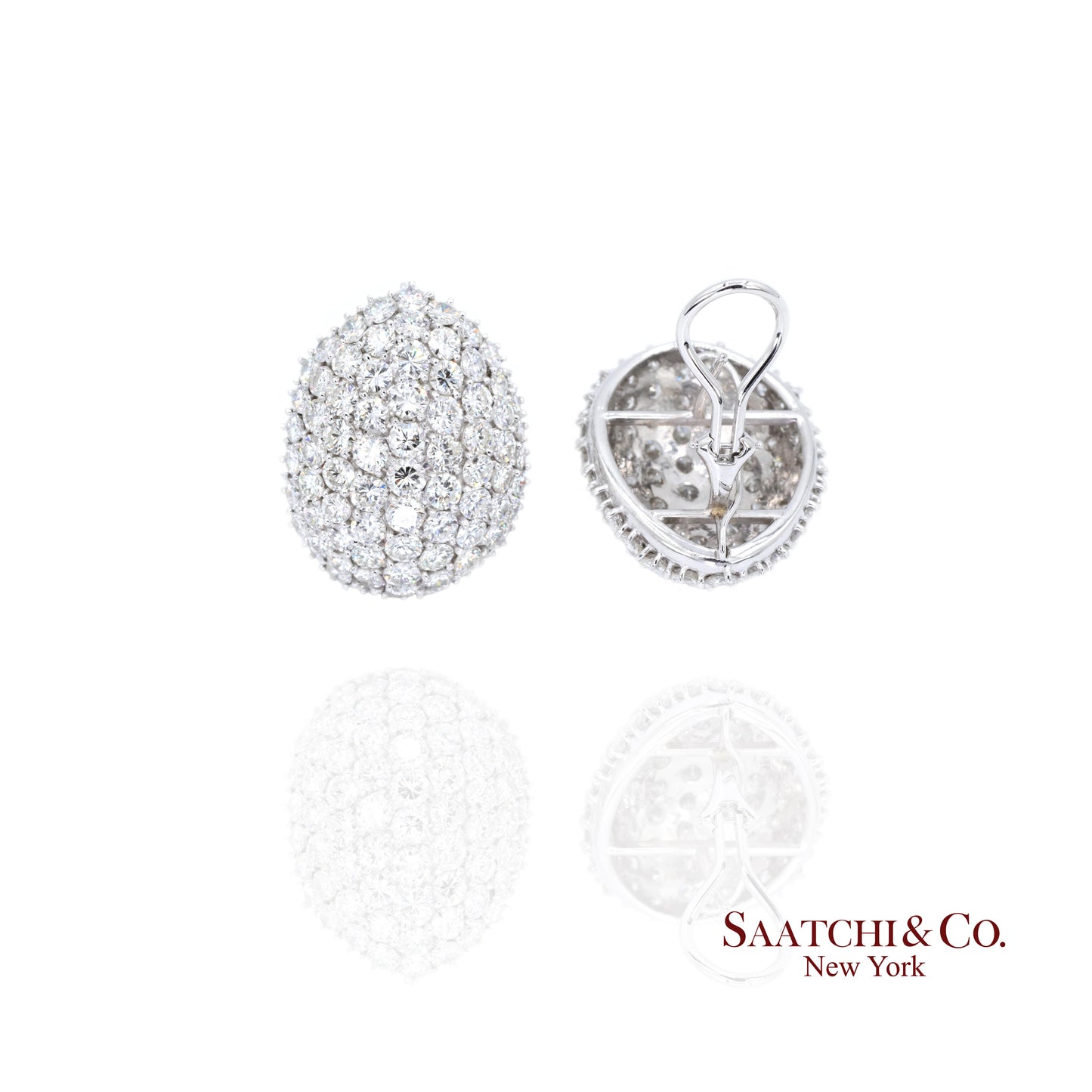 Platinum Diamond Earrings Womens Omega Back Luxe Old Money Glam