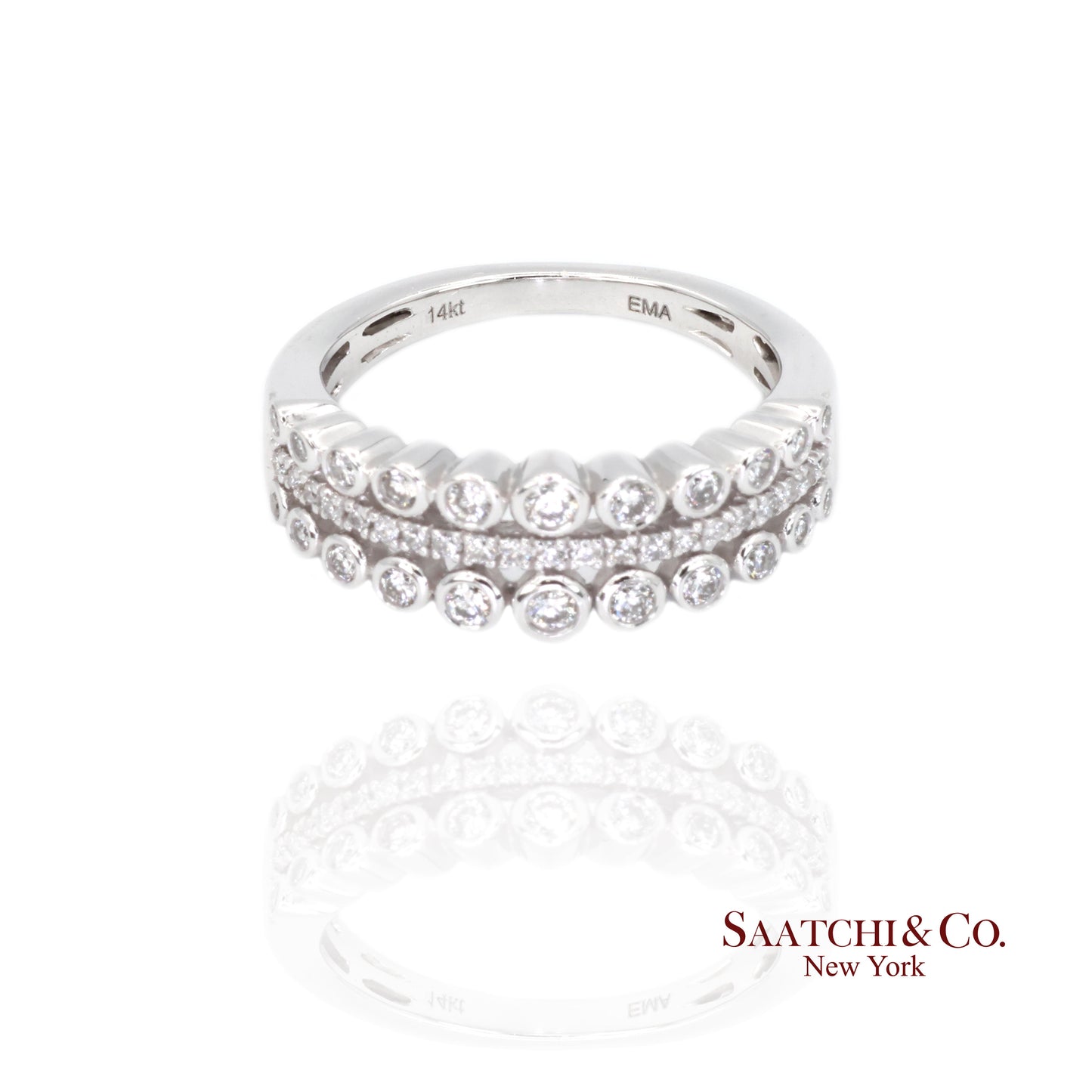 14k (585) White Gold Natural Diamond Ring