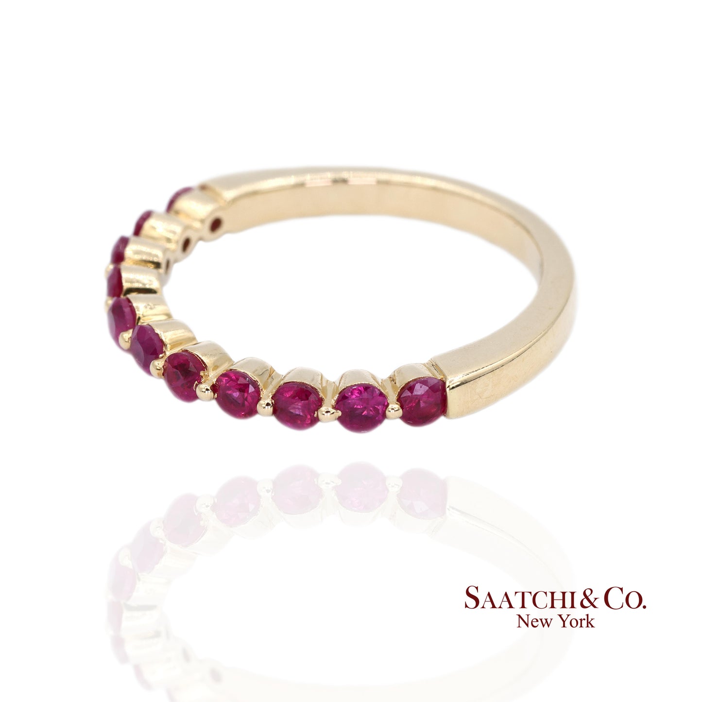 14k (585) Yellow Gold Natural Ruby Ring