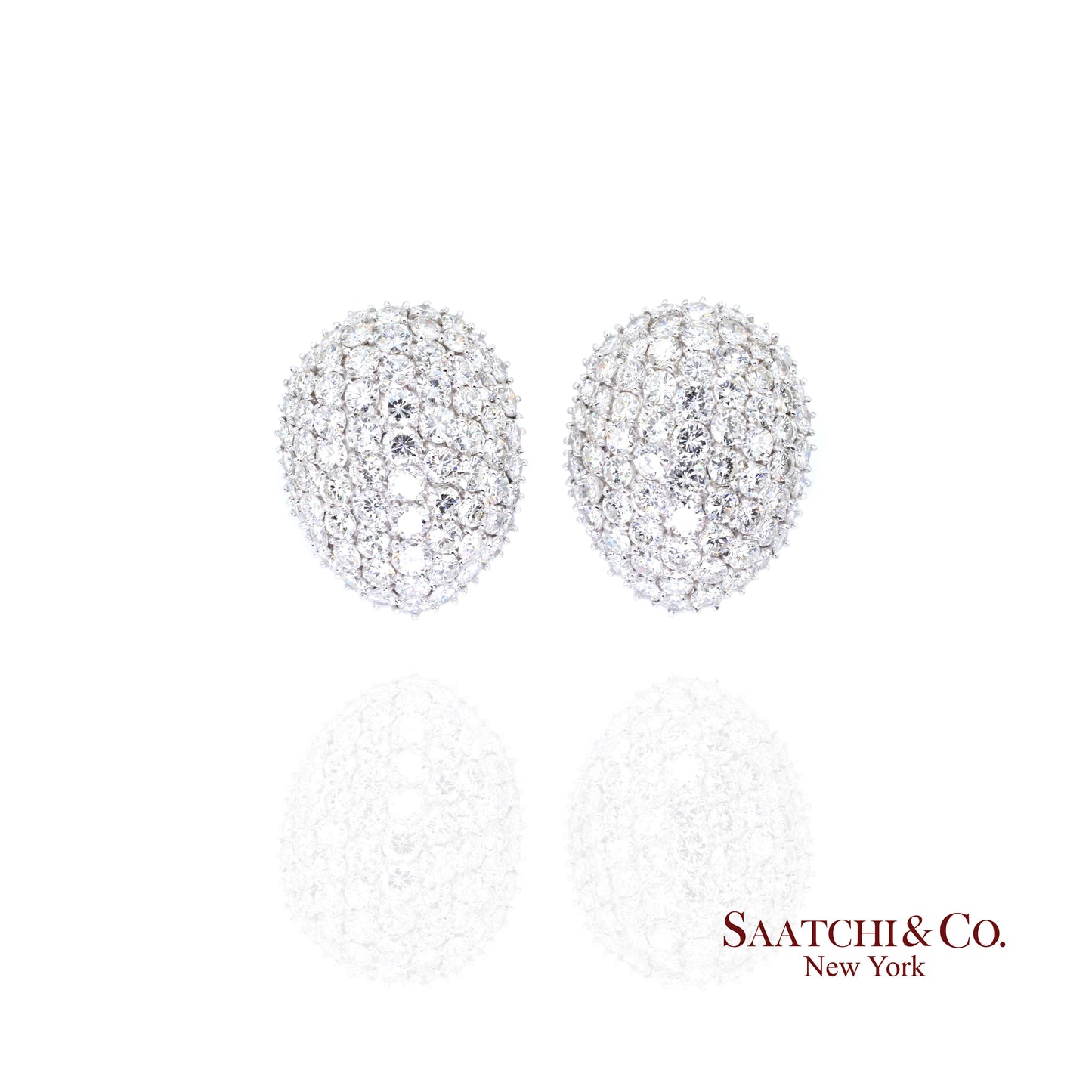 Platinum Diamond Earrings Womens Omega Back Luxe Old Money Glam