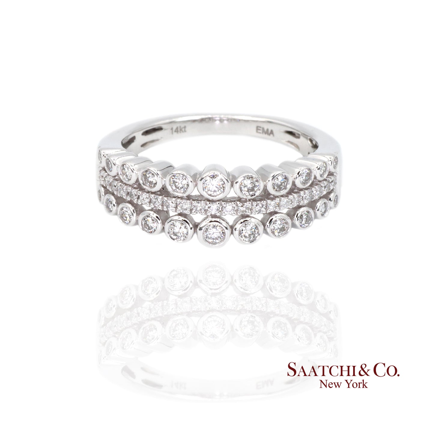 14k (585) White Gold Natural Diamond Ring