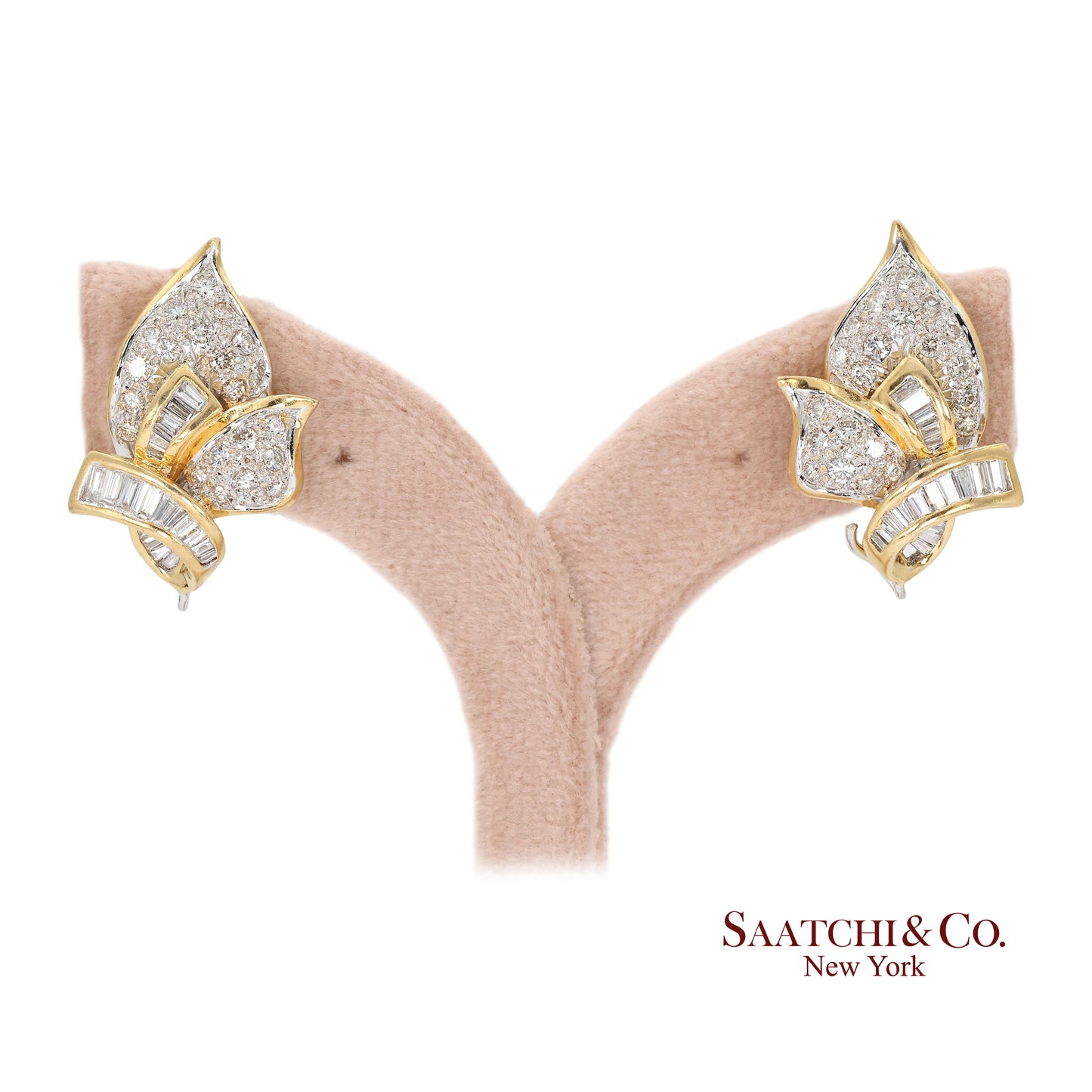 18k Yellow Gold Natural Diamond Fancy Earring