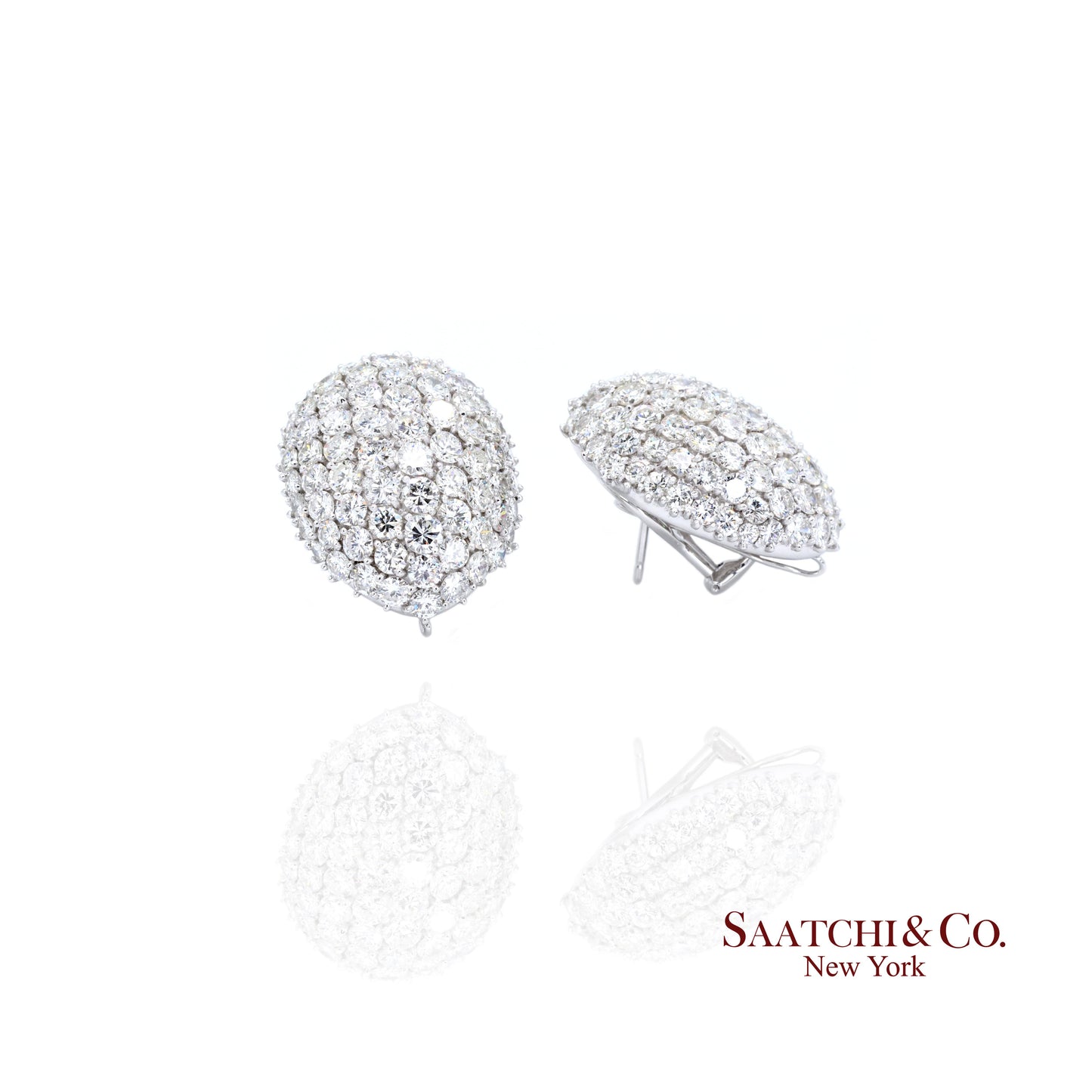 Platinum Diamond Earrings Womens Omega Back Luxe Old Money Glam
