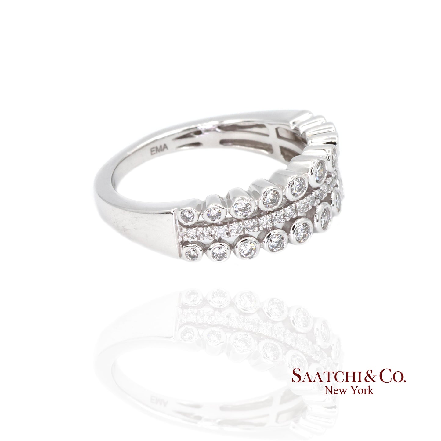 14k (585) White Gold Natural Diamond Ring