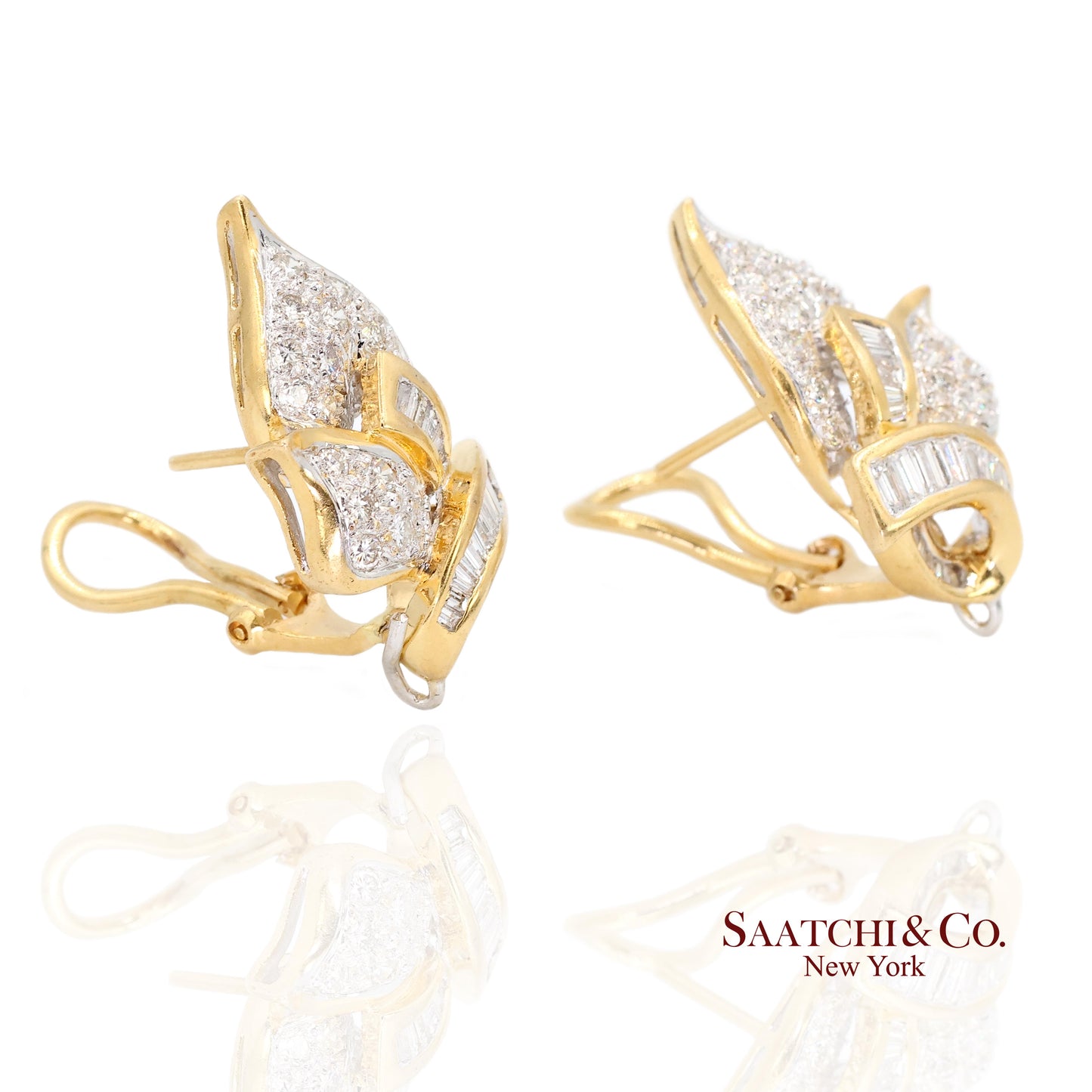 18k Yellow Gold Natural Diamond Fancy Earring