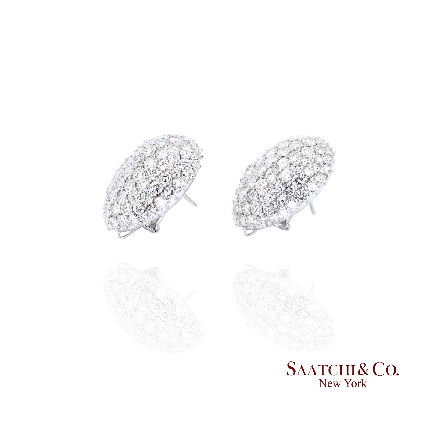 Platinum Diamond Earrings Womens Omega Back Luxe Old Money Glam