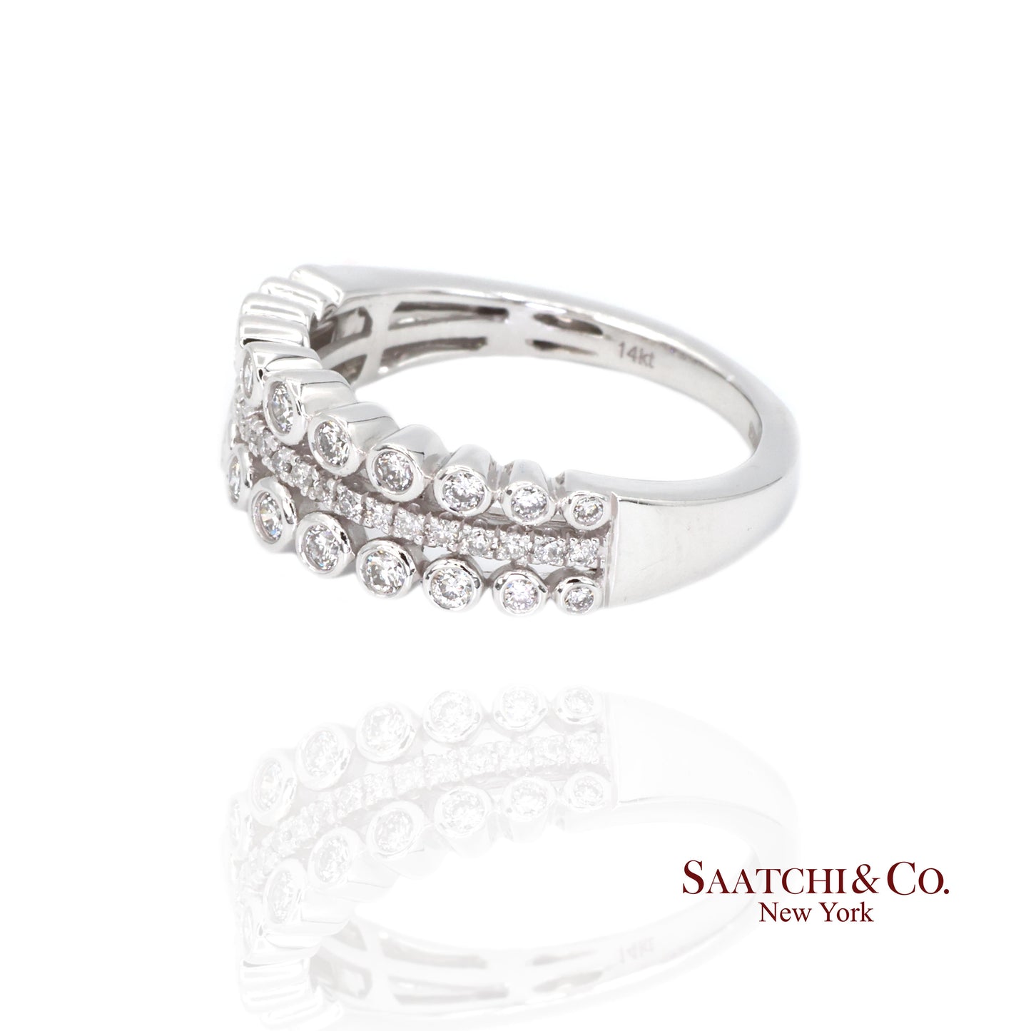 14k (585) White Gold Natural Diamond Ring