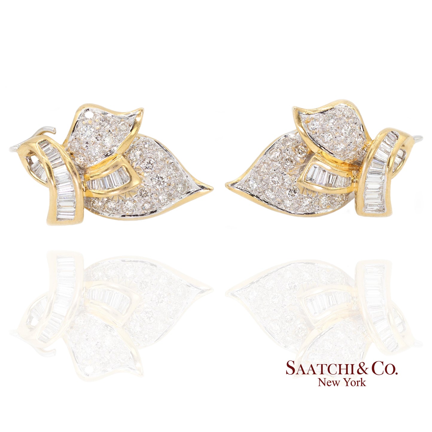 18k Yellow Gold Natural Diamond Fancy Earring