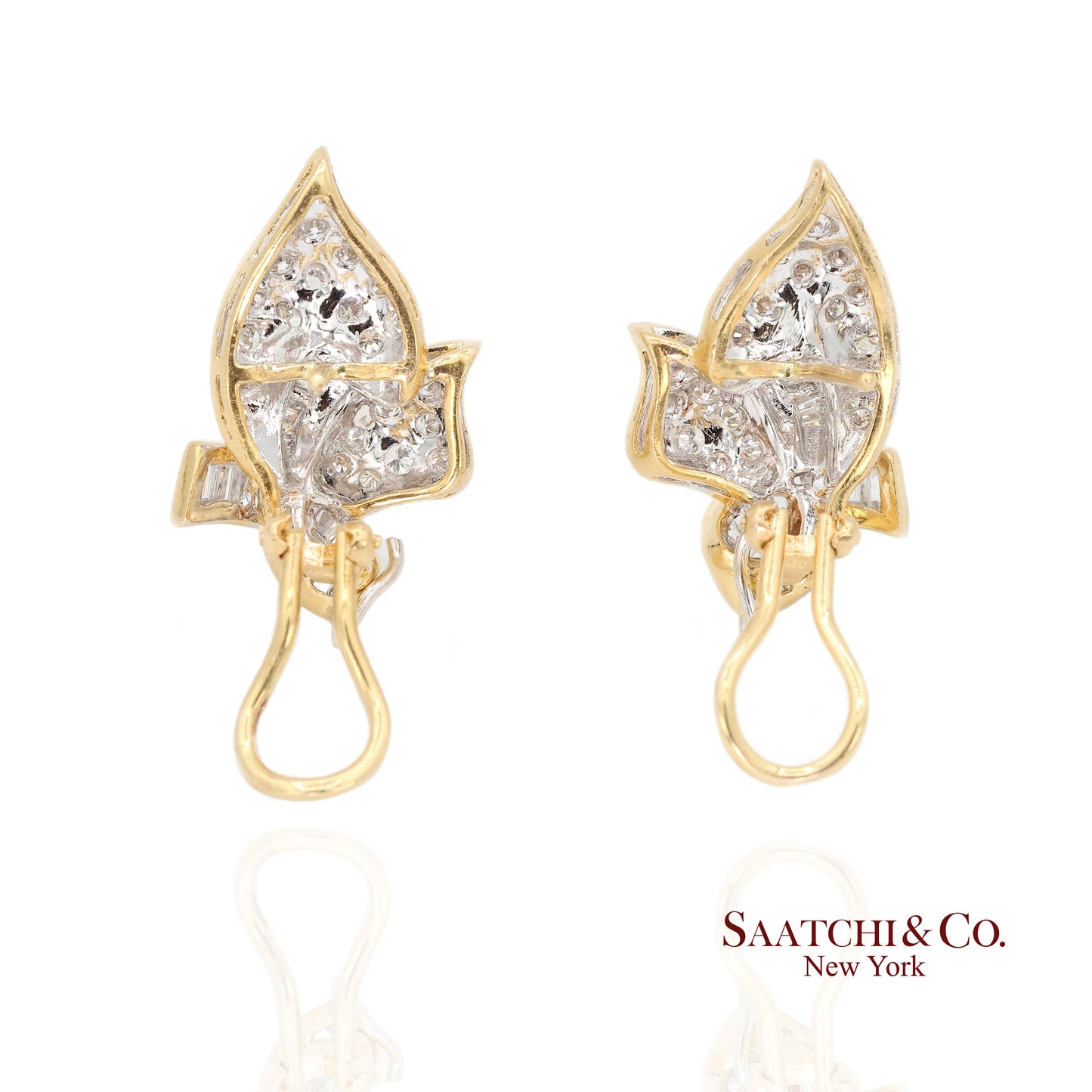 18k Yellow Gold Natural Diamond Fancy Earring