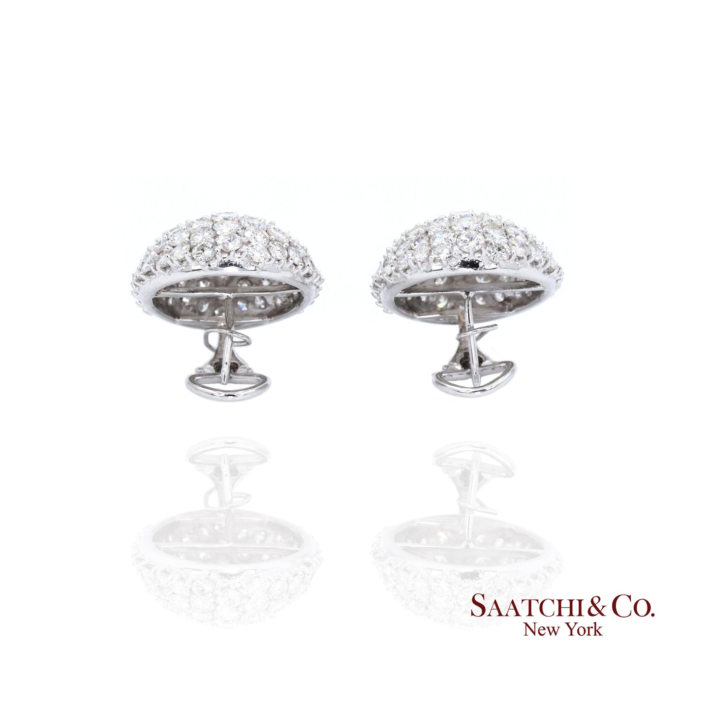 Platinum Diamond Earrings Womens Omega Back Luxe Old Money Glam