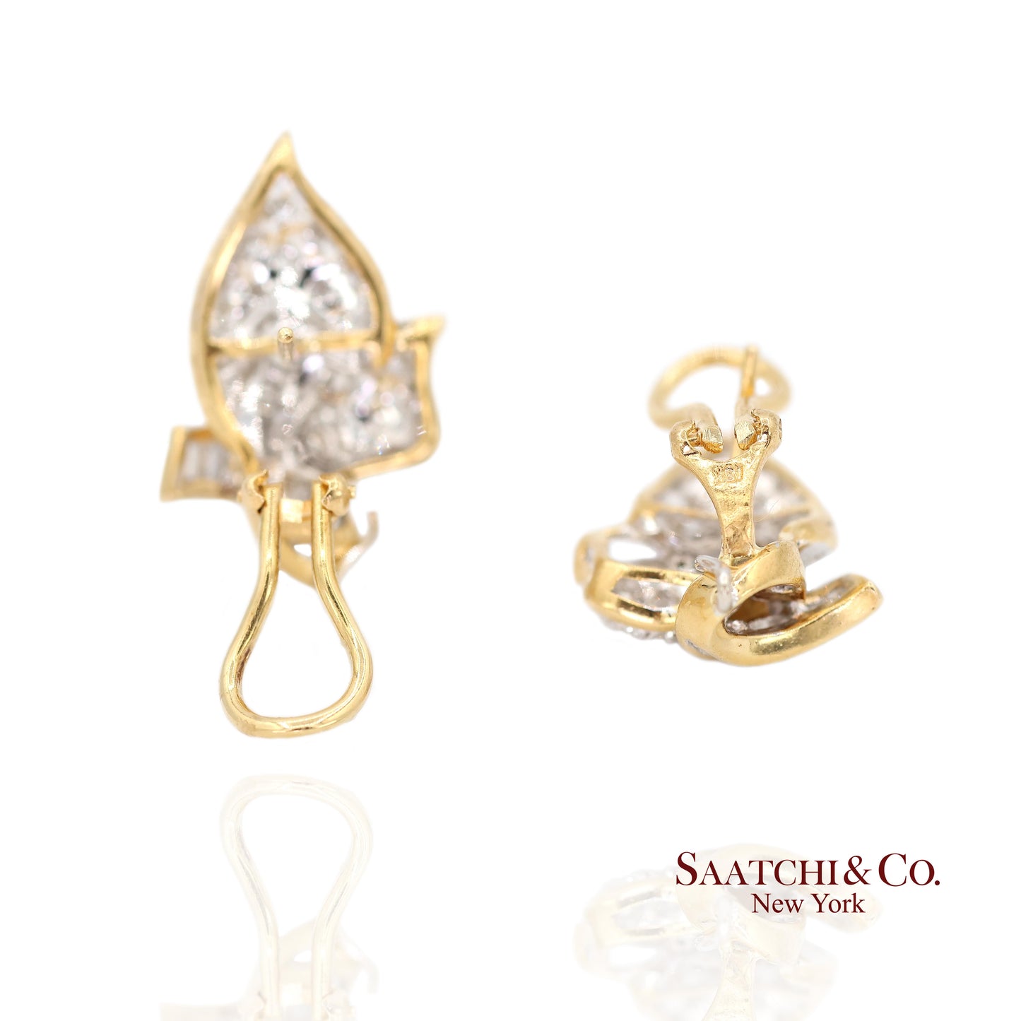 18k Yellow Gold Natural Diamond Fancy Earring