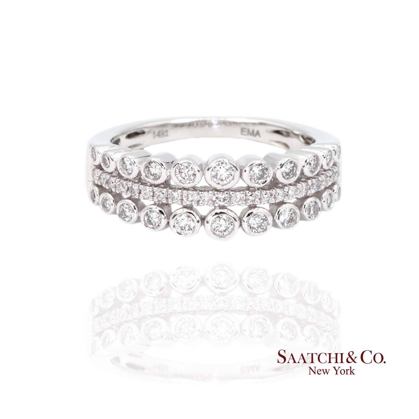 14k (585) White Gold Natural Diamond Ring