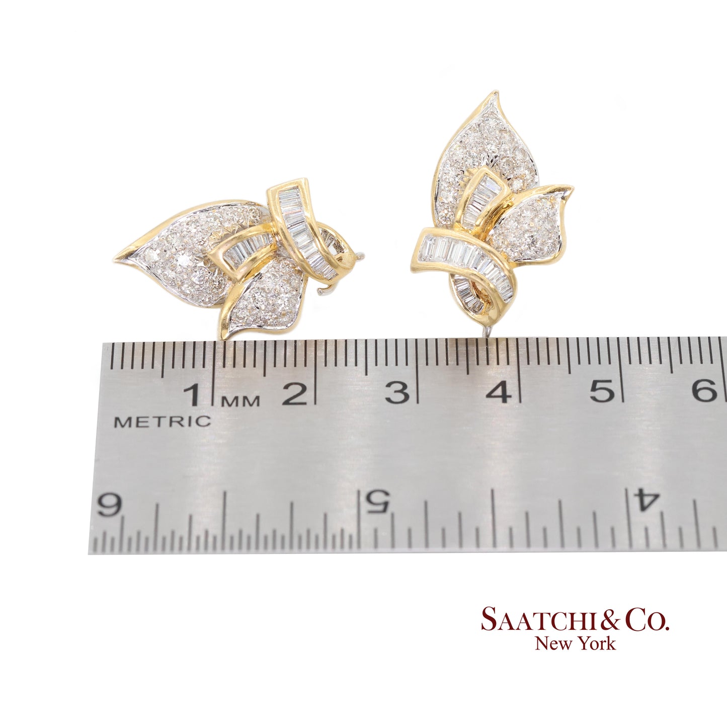 18k Yellow Gold Natural Diamond Fancy Earring