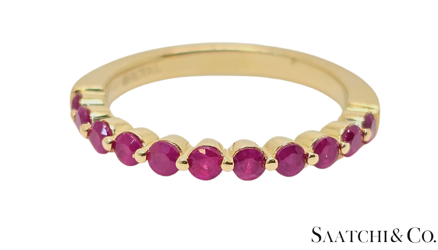 14K Yellow Gold Ring with 0.60 Ct Natural Ruby Size 7 2.8 grams