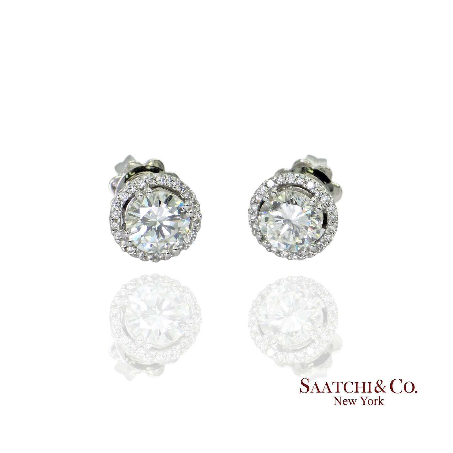 GIA Hilo Stud Natural Diamond Earring White 18k Gold
