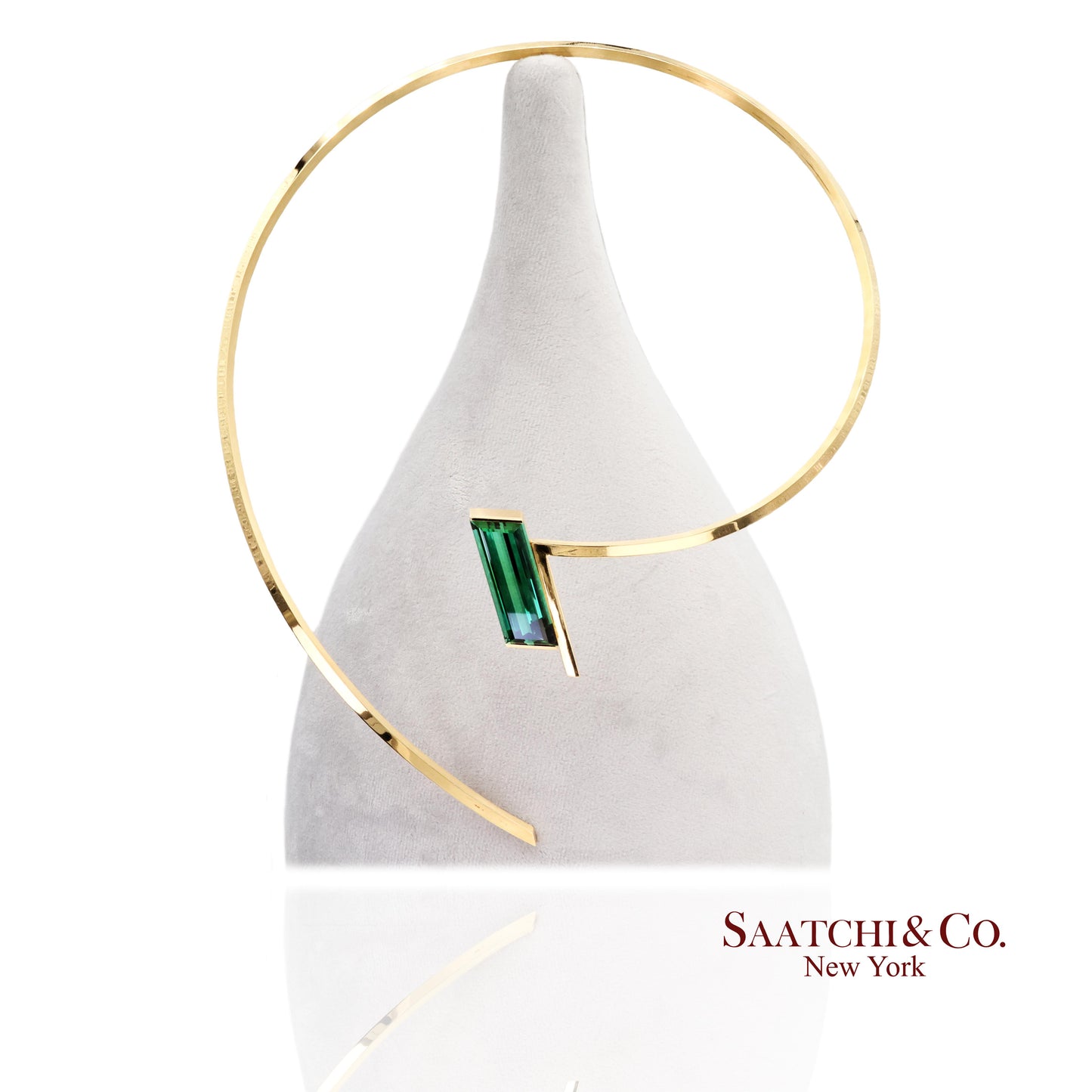 18k (750) Yellow Gold Stylish Tourmaline Necklace