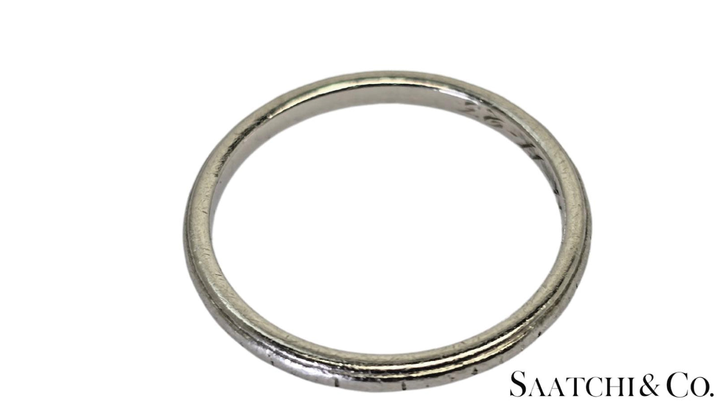 Platinum (950) - Old - Vintage - Engraved Ring Band, 2.8 Grams, Size 7