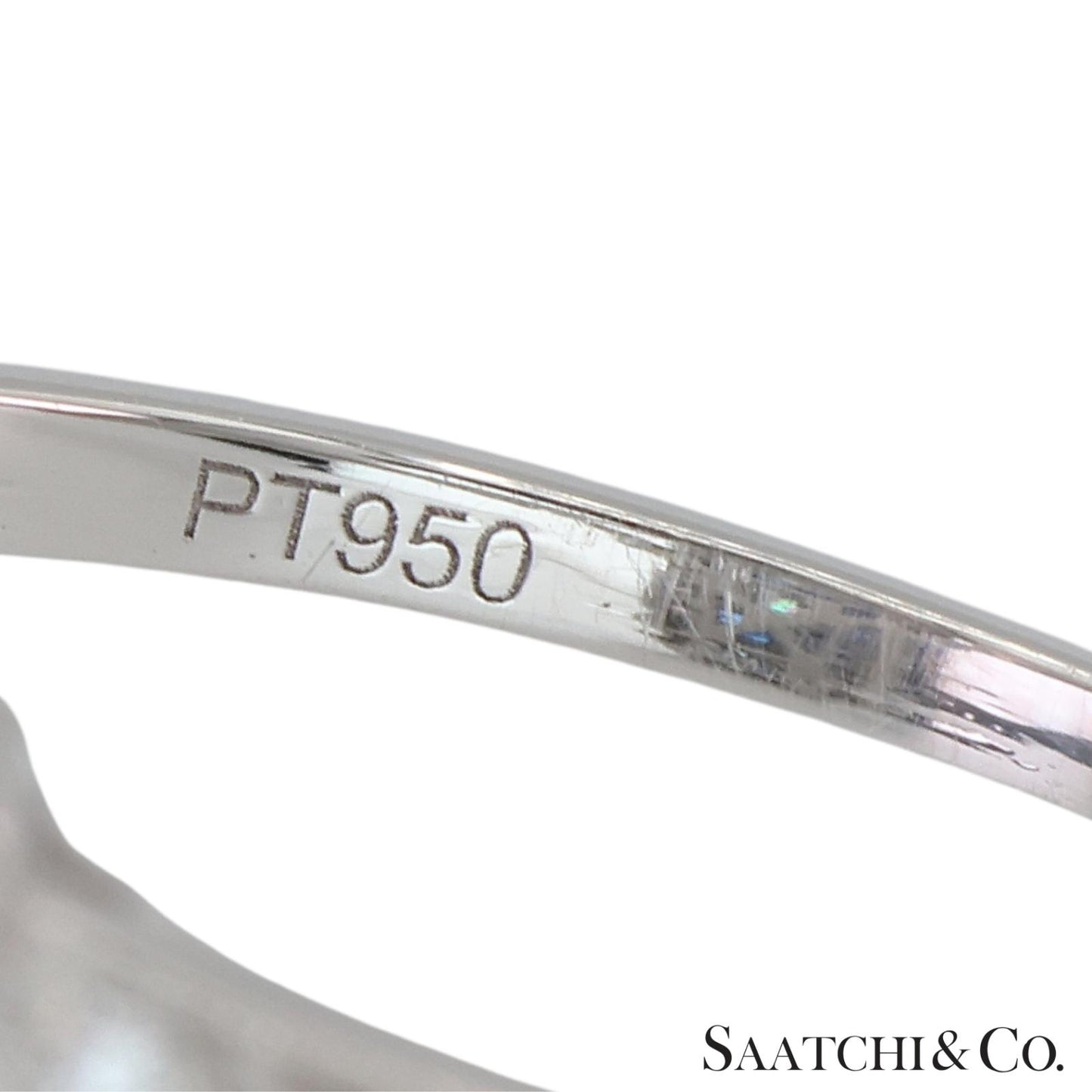 Platinum (950) Natural Diamond and Natural Sapphire Elegant Ring
