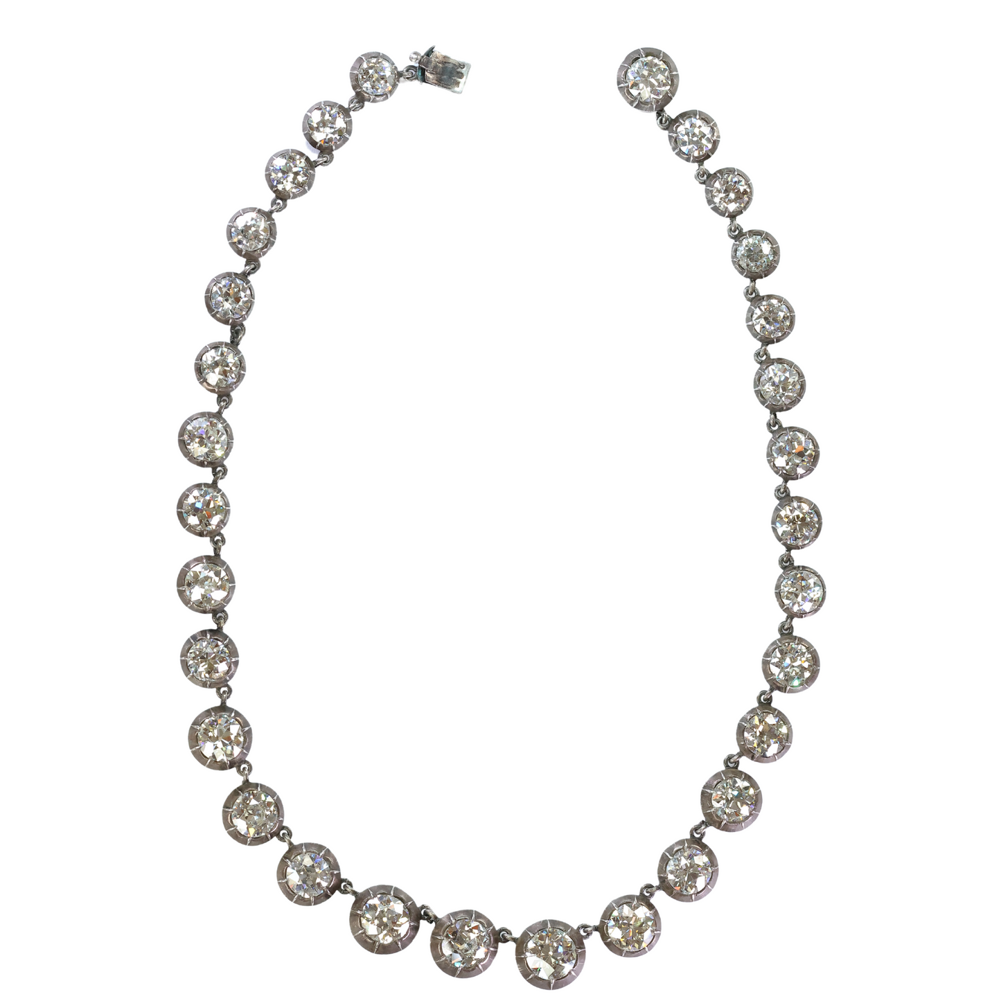 Vintage 61 Ct Natural Diamond Graduated Necklace