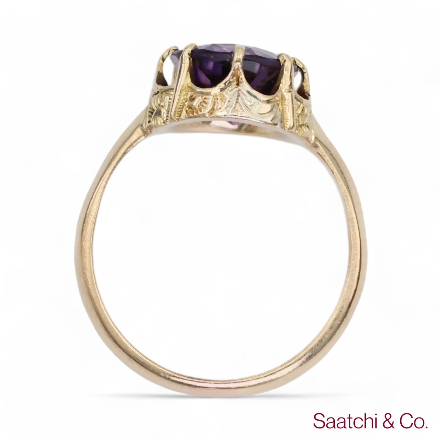 Vintage Amethyst Ring 14K (585) Yellow Gold Vintage Amethyst Ring
