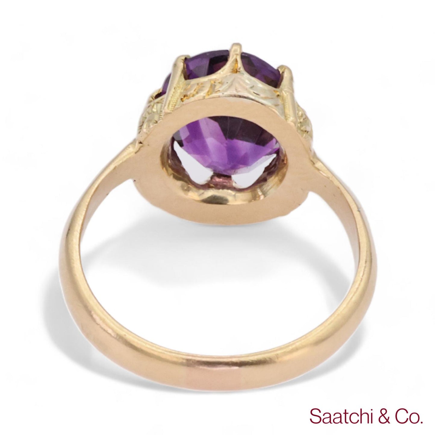 Vintage Amethyst Ring 14K (585) Yellow Gold Vintage Amethyst Ring