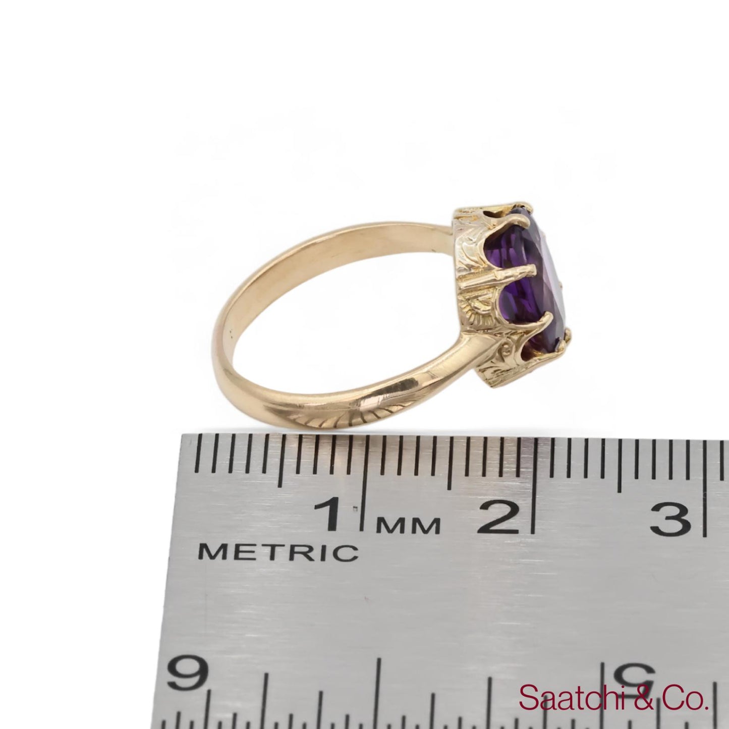 Vintage Amethyst Ring 14K (585) Yellow Gold Vintage Amethyst Ring