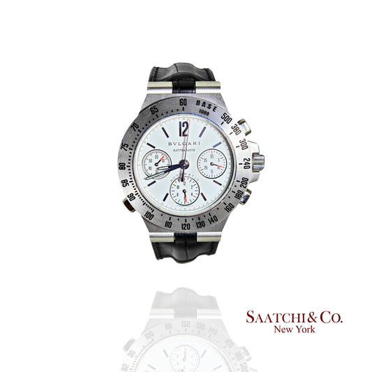 18k(750) White Gold Bvlgari Diagono Men's Watch, Ref. CHW40GTA