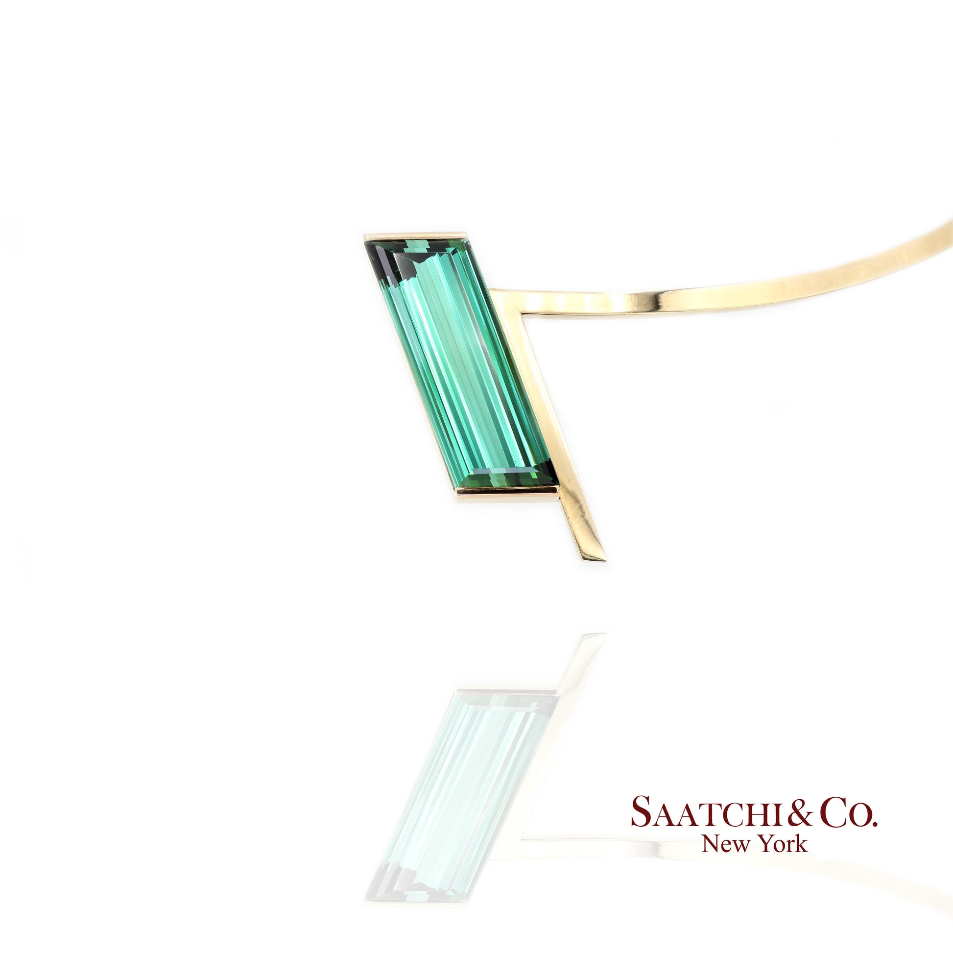 18k (750) Yellow Gold Stylish Tourmaline Necklace