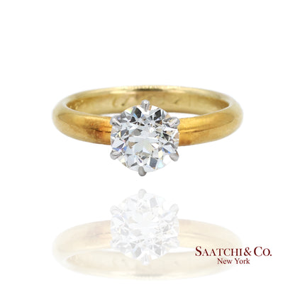 Estate Tiffany & Company solitaire with Old European GIA certified center diamond