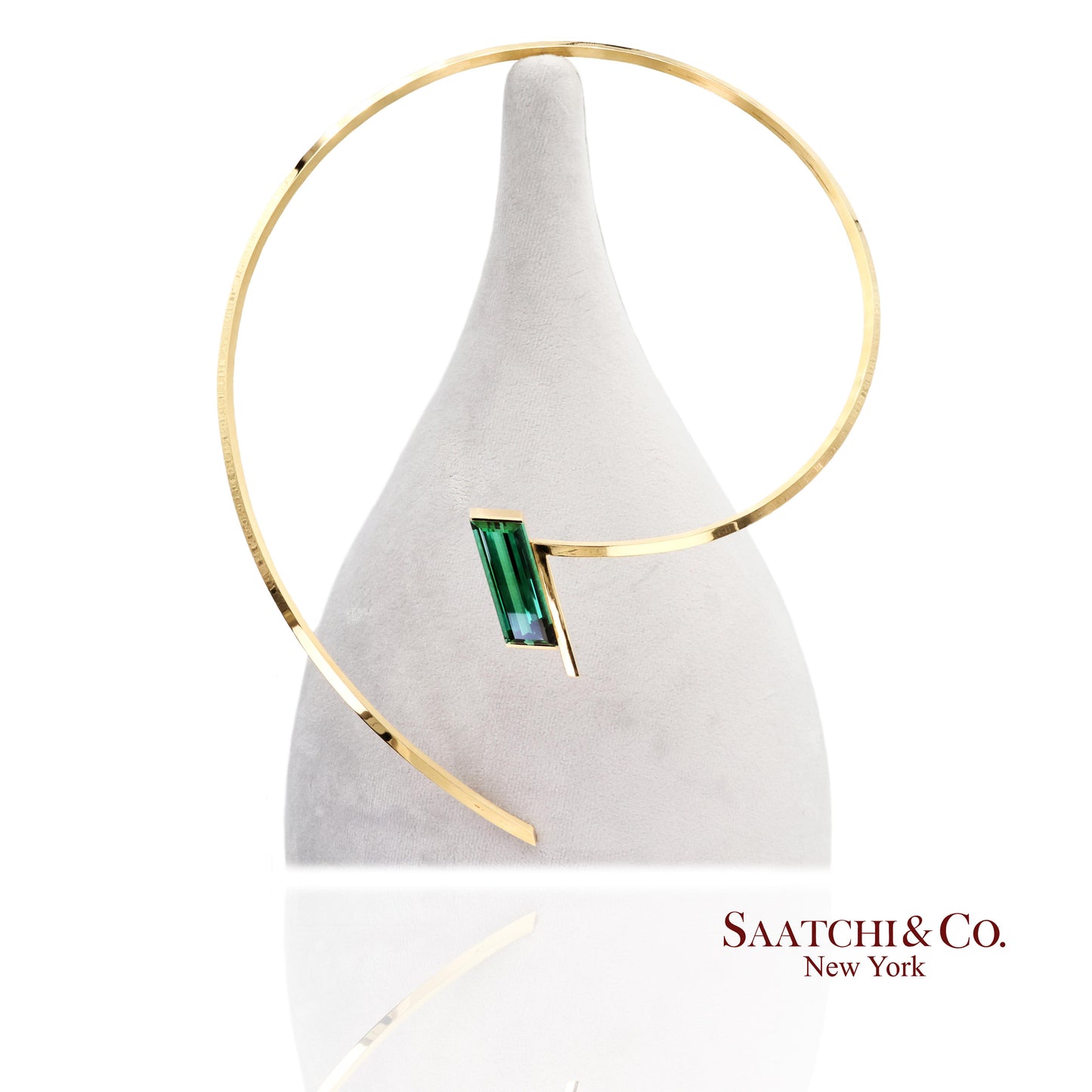 18k (750) Yellow Gold Stylish Tourmaline Necklace