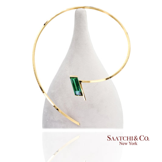 18k (750) Yellow Gold Stylish Tourmaline Necklace