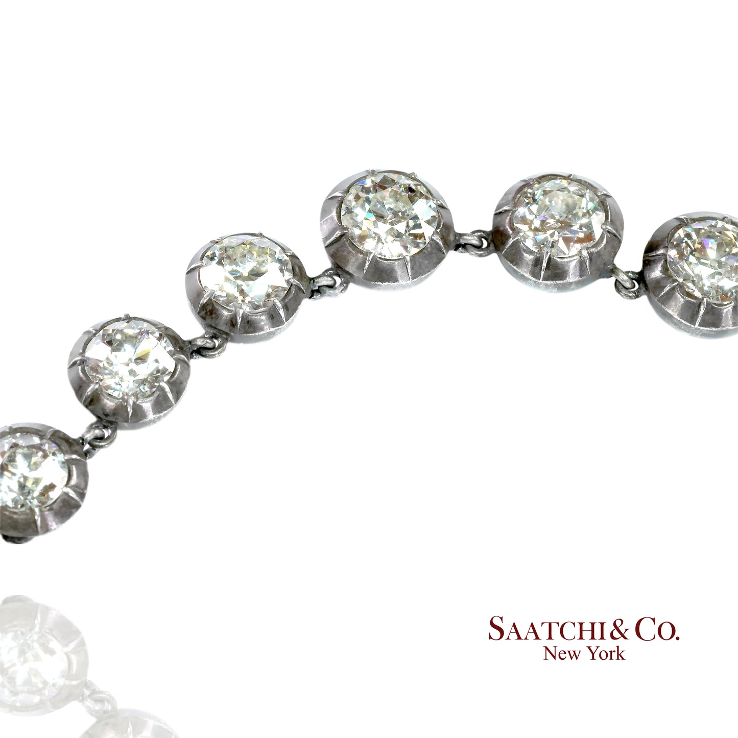 Vintage 61 Ct Natural Diamond Graduated Necklace