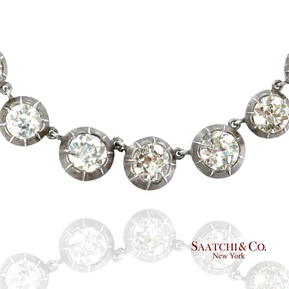 Vintage 61 Ct Natural Diamond Graduated Necklace