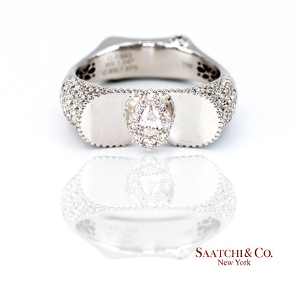 18k (750) White Gold Convertible Ring in Natural Sapphire and Natural Diamond