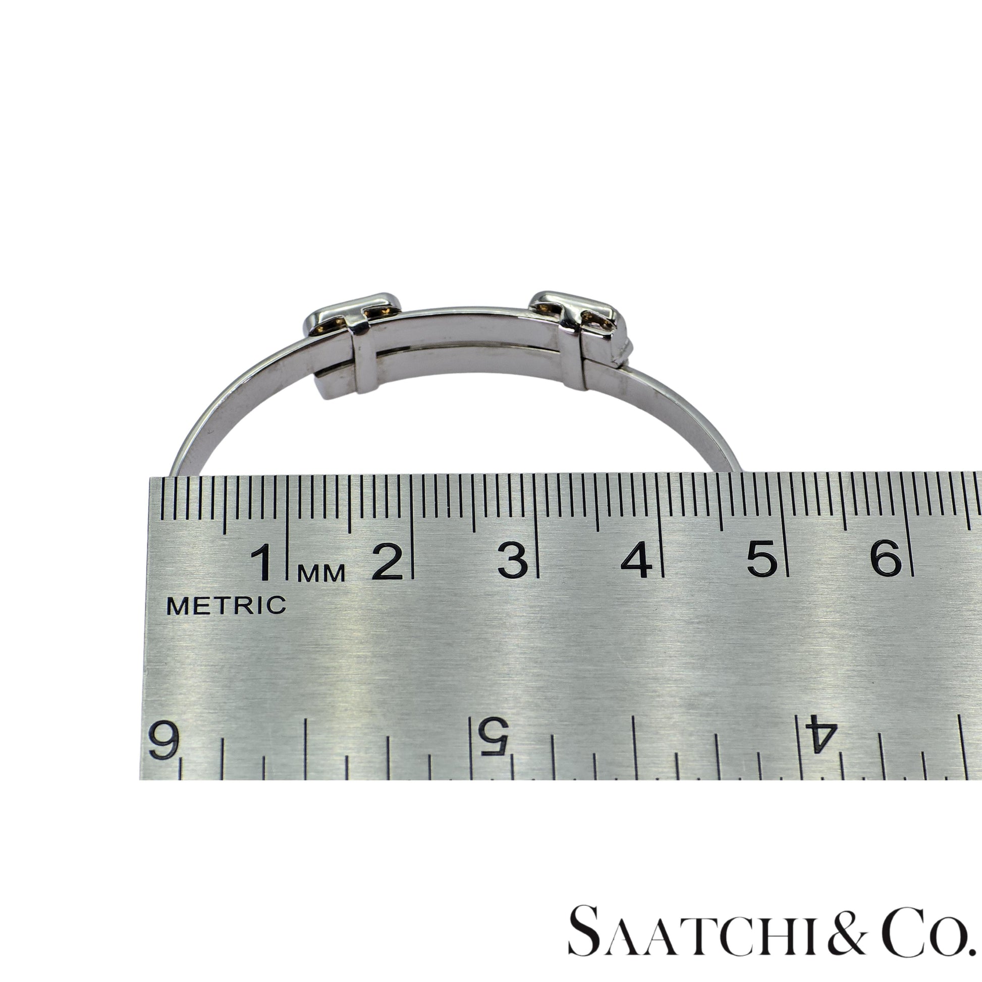 18K (750) White Gold Adjustable Bangle Natural White VVS-VS Diamond