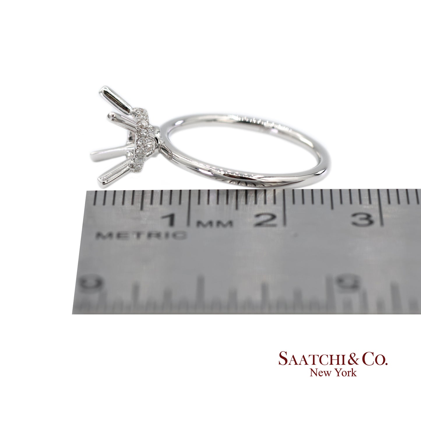 18K(750) White Gold Natural Brilliant Diamond Mounting Ring