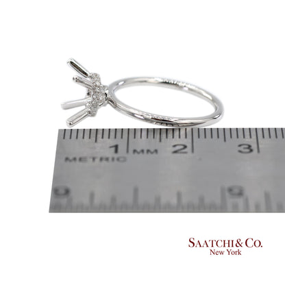 18K(750) White Gold Natural Brilliant Diamond Mounting Ring