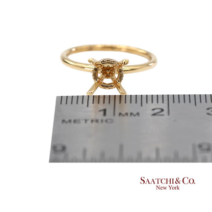 18K(750) Yellow Gold Natural Brilliant Diamond Mounting Ring