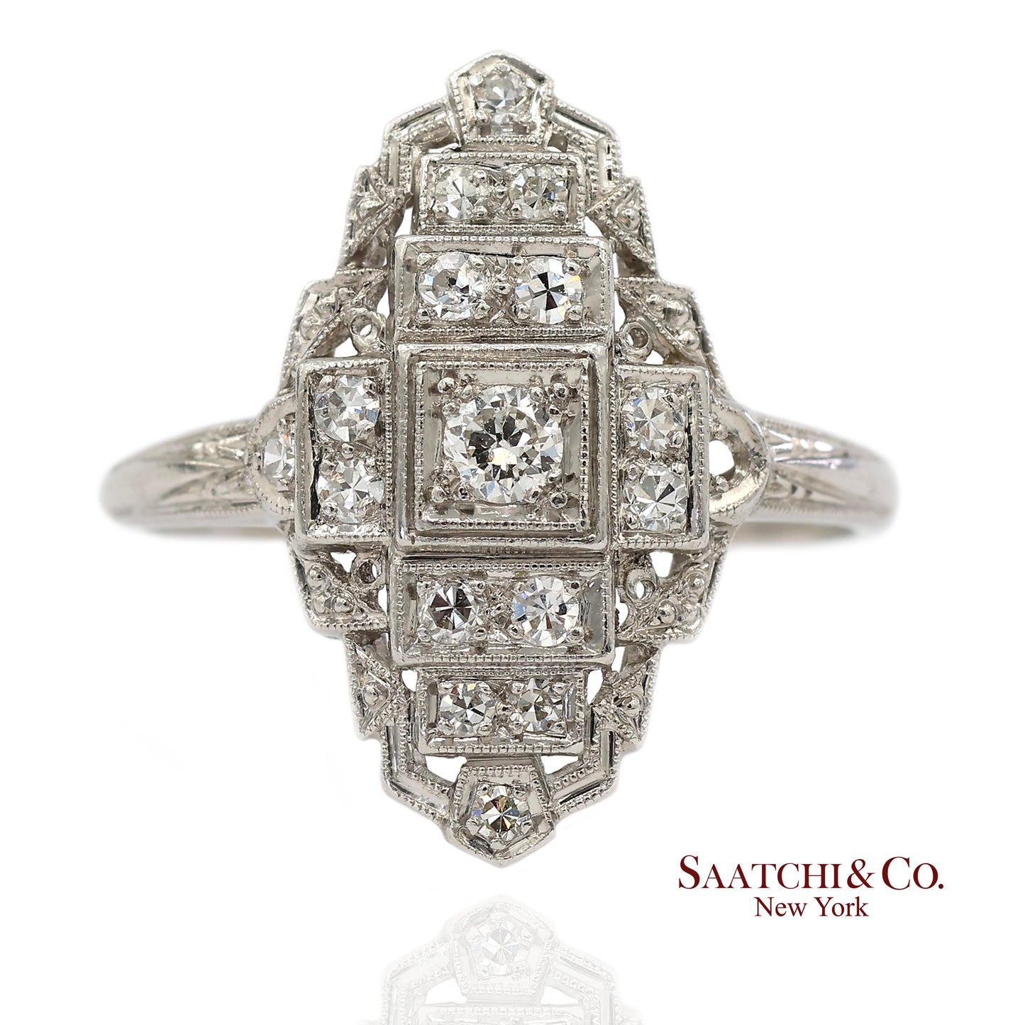 Vintage Platinum (950) Natural Diamond Old Cut Ring