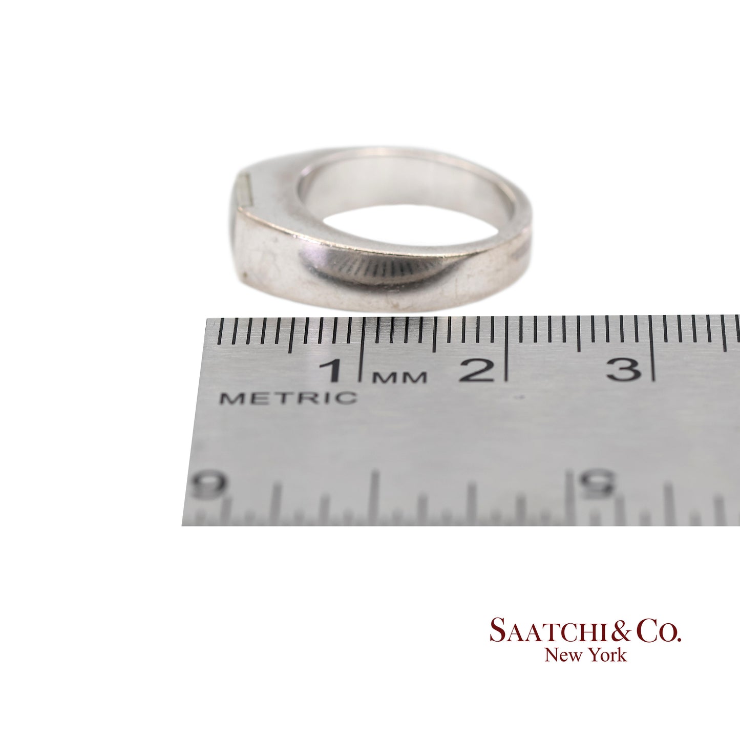 Vintage 18K (750) White Gold Original Authentic Cartier Tank Moonstone Ring