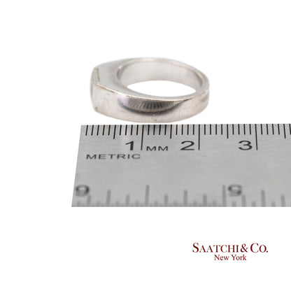 Vintage 18K (750) White Gold Original Authentic Cartier Tank Moonstone Ring