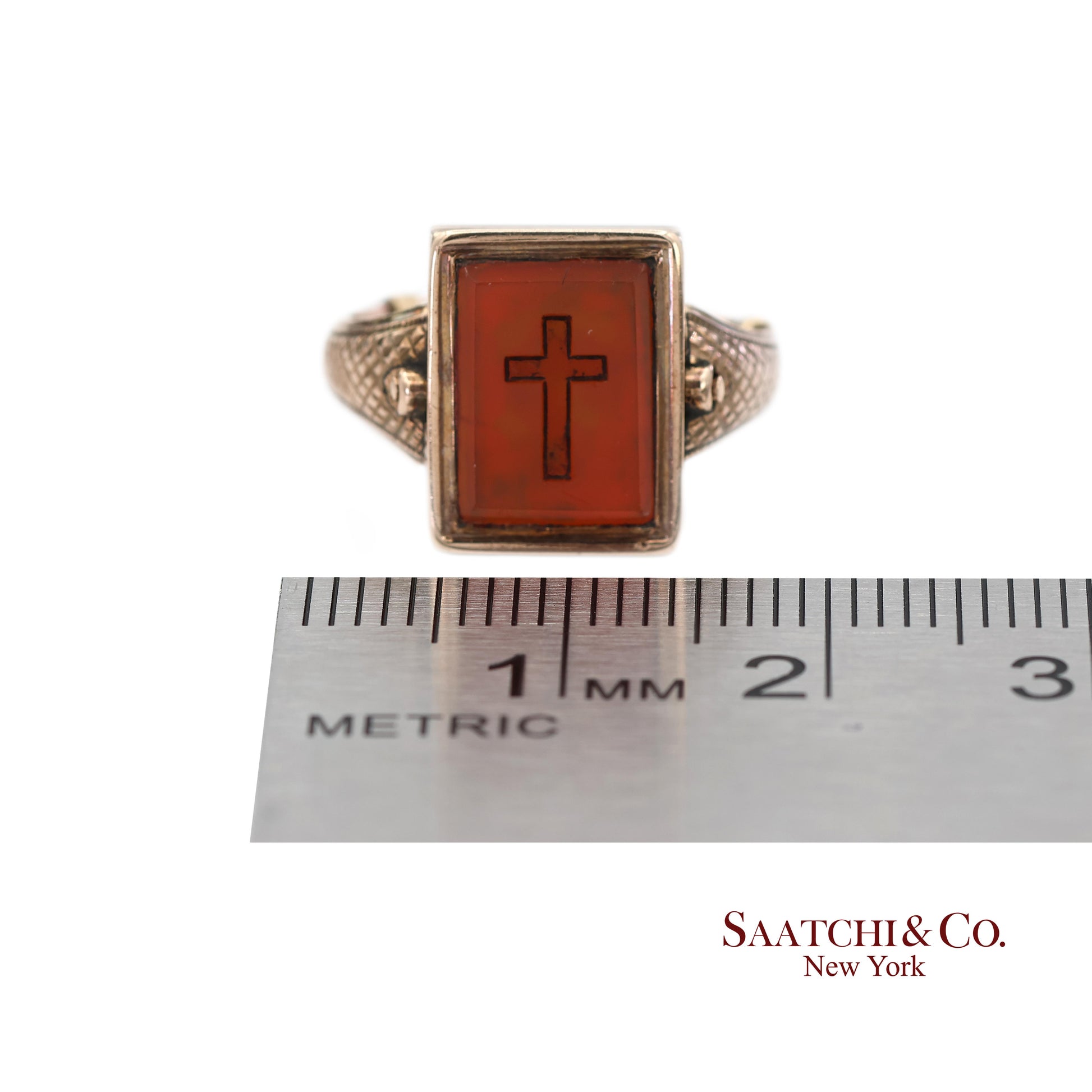 10K Yellow Gold Victorian Braided Mourning Quartz Hair Ring