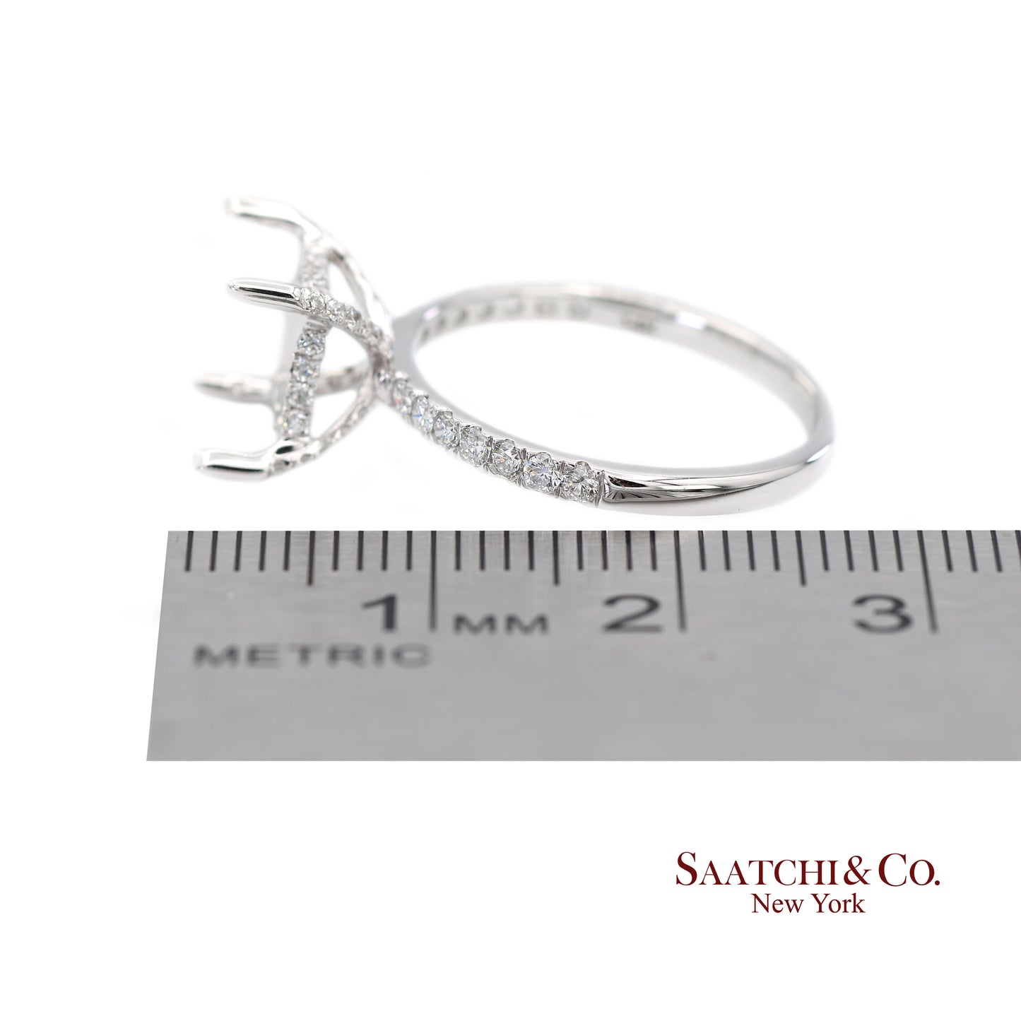 14K (585) White Gold Lab CVD Brilliant Diamond Semi Mount Ring Size 7