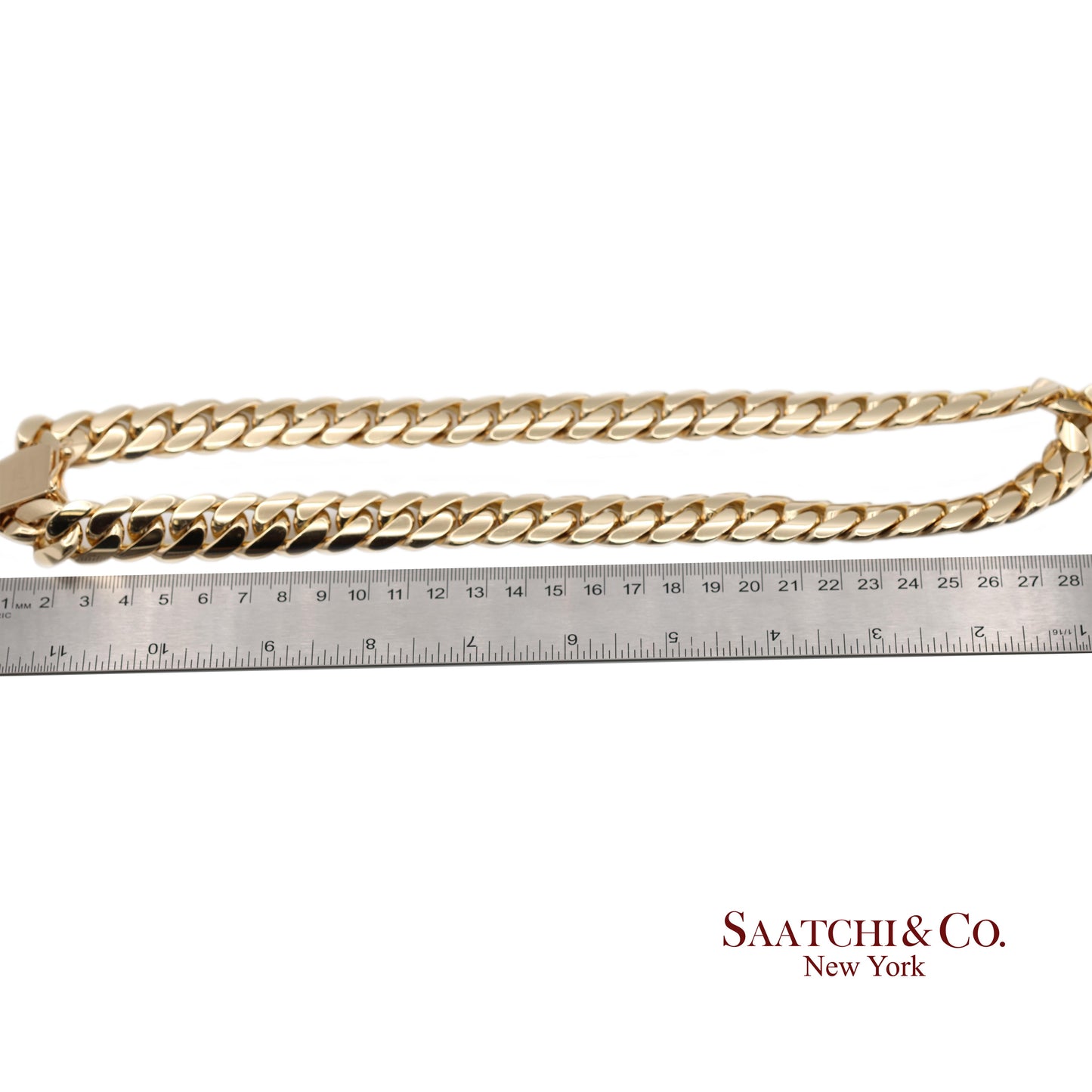 14K(585) Solid Yellow Gold Cuban Link Chain Necklace
