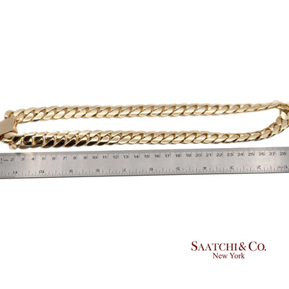 14K(585) Solid Yellow Gold Cuban Link Chain Necklace